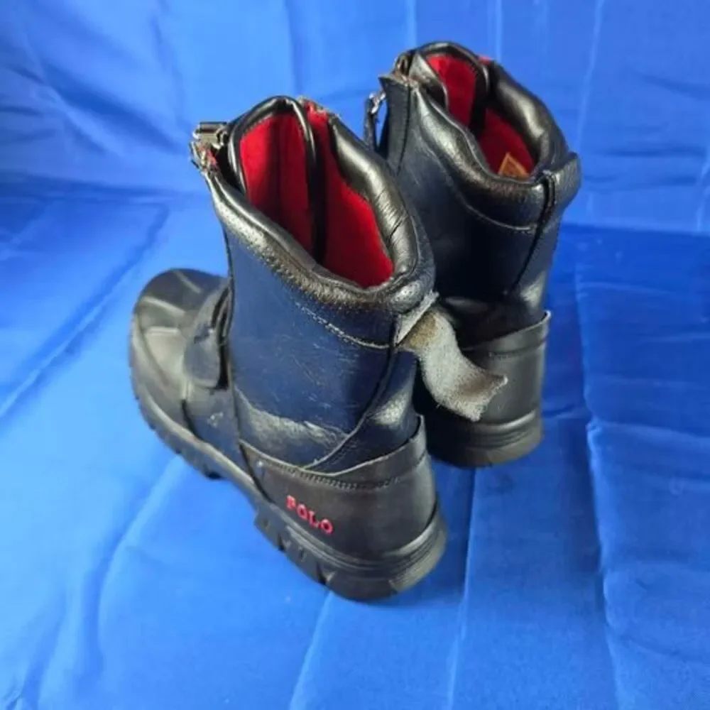 Polo Ralph Lauren Conquest Hi III black leather boots